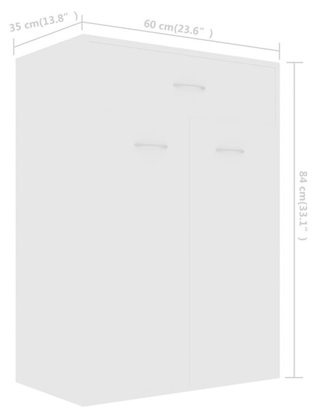 VidaXL Παπουτσοθήκη Λευκή 60 x 35 x 84 εκ. από Επεξ. Ξύλο