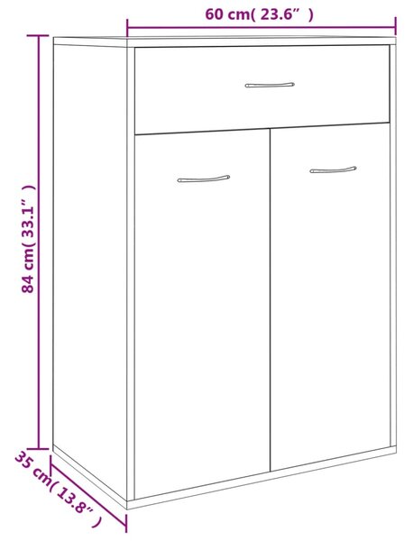 VidaXL Παπουτσοθήκη Sonoma Δρυς 60 x 35 x 84 εκ. από Επεξ. Ξύλο