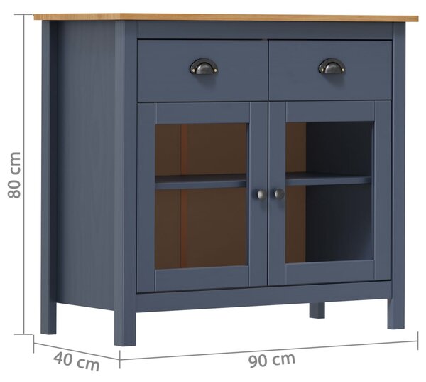 VidaXL Μπουφές Hill Γκρι 90x40x80 εκ. από Μασίφ Ξύλο Πεύκου