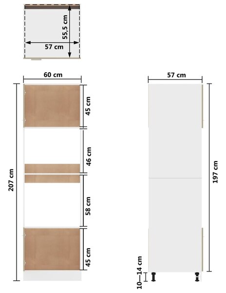 VidaXL Ντουλάπι Φούρνου Μικροκυμάτων Sonoma Δρυς 60x57x207εκ Επεξ Ξύλο