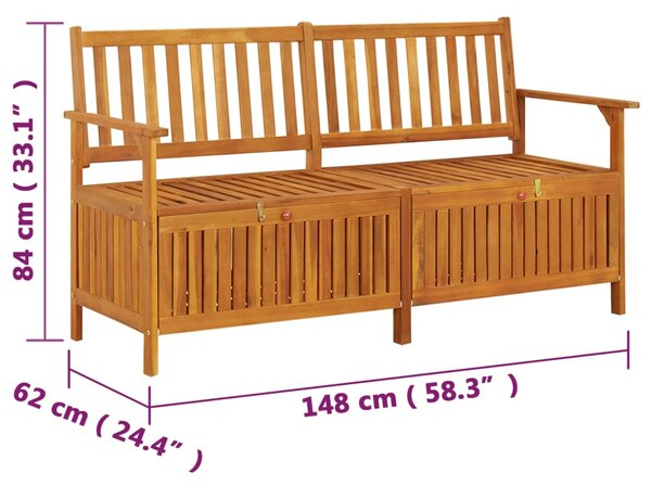 VidaXL Πάγκος Αποθήκευσης 148 εκ. από Μασίφ Ξύλο Ακακίας