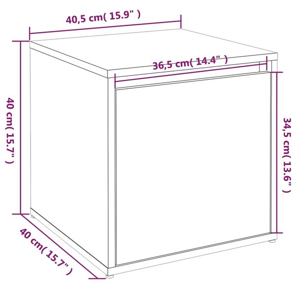 VidaXL Κουτί με Συρτάρι Καπνιστή Δρυς 40,5x40x40εκ. Επεξεργασμένο Ξύλο