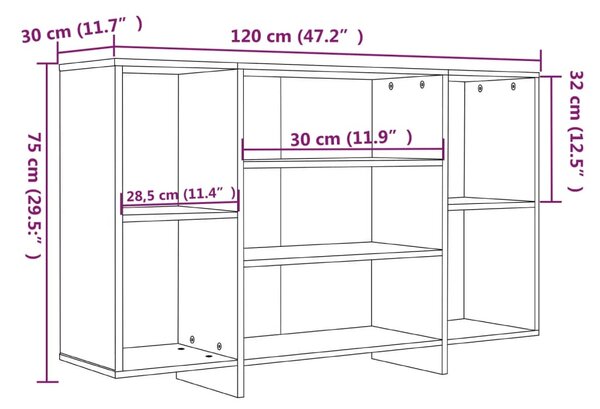 VidaXL Ντουλάπι Καπνιστή Λευκό 120x30x75 εκ. από Επεξεργασμένο Ξύλο