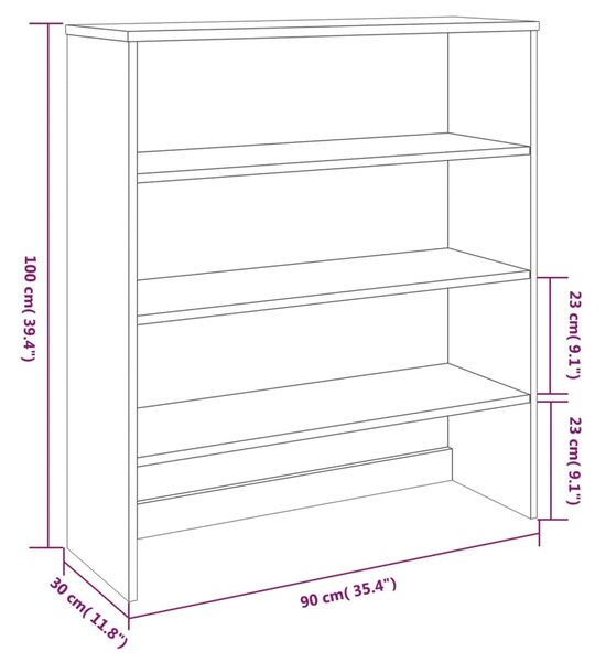 VidaXL Πάνω Μέρος Ντουλαπιού HAMAR Λευκό 90x30x100 εκ. Μασίφ Πεύκο