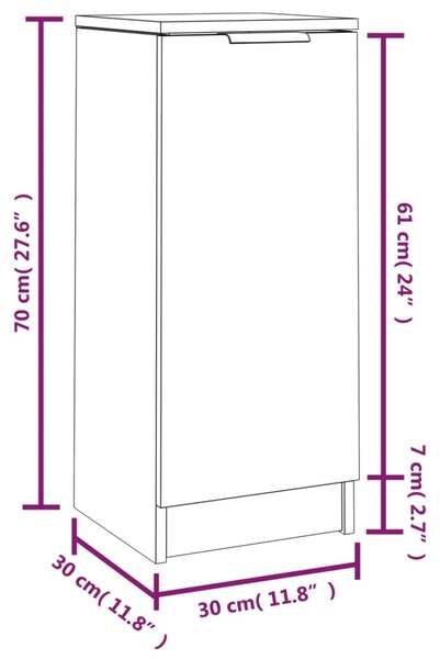 VidaXL Ντουλάπια 2 τεμ. Γκρι Sonoma 30x30x70 εκ. Επεξεργασμένο Ξύλο