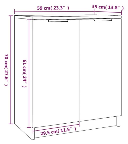 VidaXL Παπουτσοθήκη Γκρι Σκυροδέματος 59x35x70 εκ. Επεξεργασμένο Ξύλο