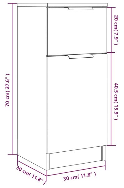 VidaXL Ντουλάπι Sonoma Δρυς 30 x 30 x 70 εκ. από Επεξεργασμένο Ξύλο