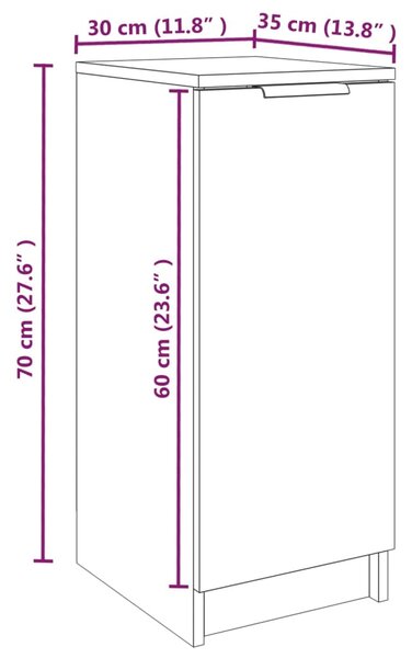 VidaXL Παπουτσοθήκη Sonoma Δρυς 30x35x70 εκ. από Επεξεργασμένο Ξύλο