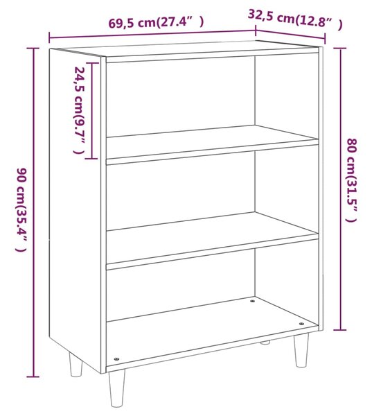 VidaXL Ντουλάπι Γυαλιστερό Λευκό 69,5x32,5x90 εκ. Επεξεργασμένο Ξύλο