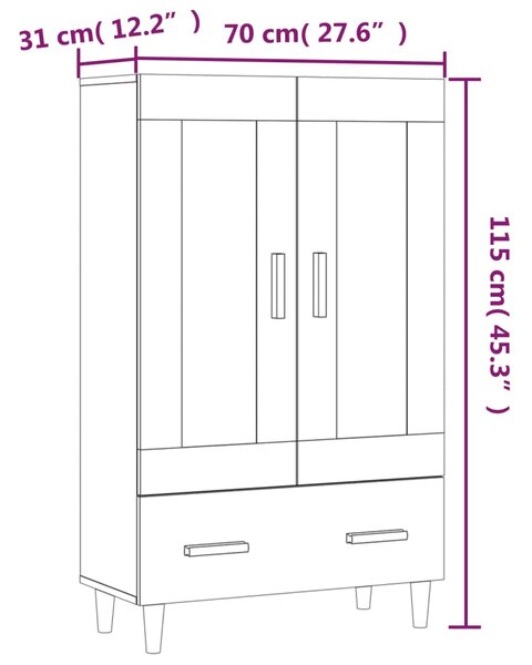 VidaXL Ντουλάπα Sonoma Δρυς 70 x 31 x 115 εκ. από Επεξεργασμένο Ξύλο