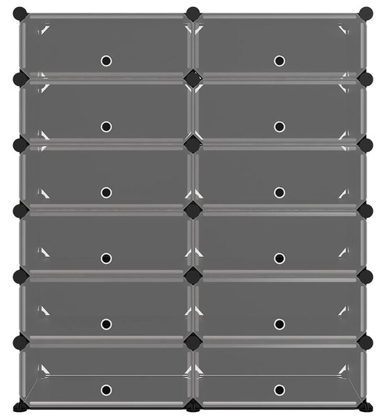 VidaXL Παπουτσοθήκη Μαύρη 94,5 x 36,5 x 106 εκ. από Πολυπροπυλένιο