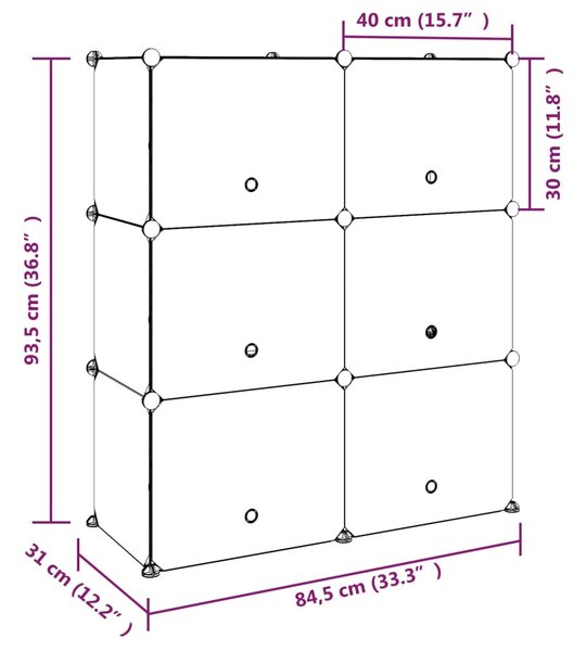 VidaXL Παπουτσοθήκη Μαύρη 84,5 x 31 x 93,5 εκ. από Πολυπροπυλένιο