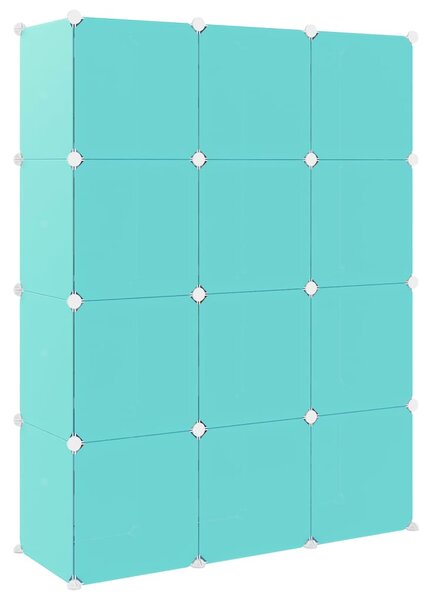 VidaXL Ντουλάπι Αποθήκευσης Παιδικό με 12 Κύβους Πράσινο Πολυπ/λένιο