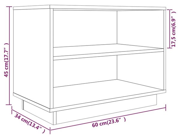 VidaXL Παπουτσοθήκη 60 x 34 x 45 εκ. από Μασίφ Ξύλο Πεύκου