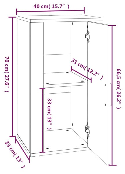 VidaXL Ντουλάπι Sonoma Δρυς 40x33x70 εκ. από Επεξεργασμένο Ξύλο