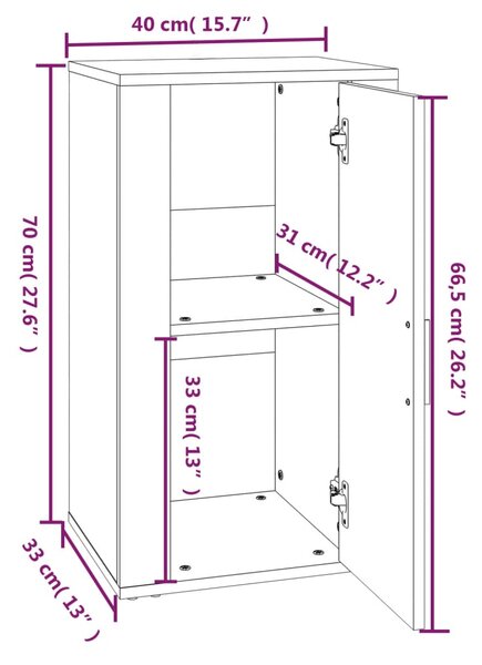 VidaXL Ντουλάπι Γυαλιστερό Λευκό 40x33x70 εκ. Επεξεργασμένο Ξύλο