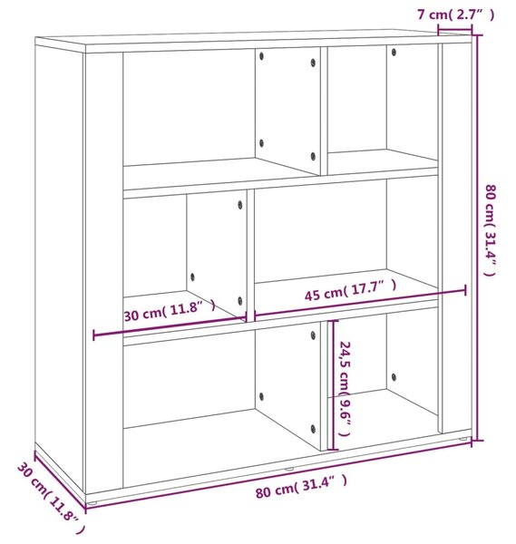 VidaXL Ντουλάπι Sonoma Δρυς 80x30x80 εκ. από Επεξεργασμένο Ξύλο