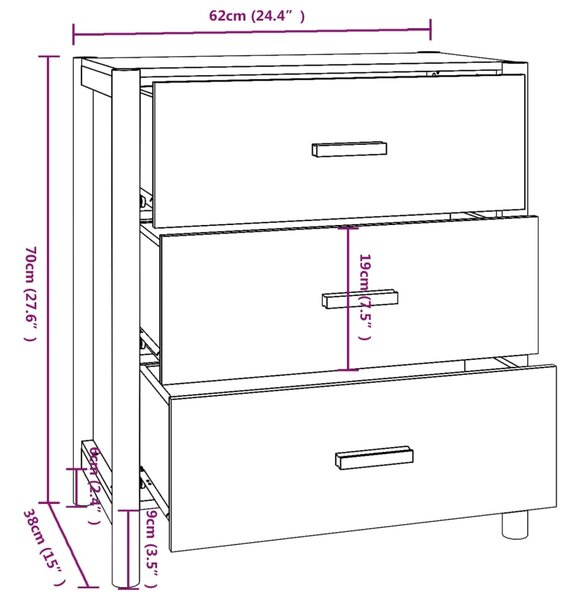 VidaXL Ντουλάπι 62x38x70 εκ. από Επεξεργασμένο Ξύλο