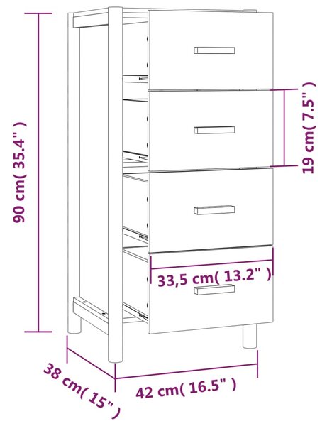 VidaXL Ντουλάπι Μαύρο 42 x 38 x 90 εκ. από Επεξεργασμένο Ξύλο