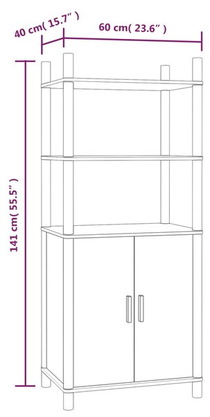 VidaXL Ντουλάπι Λευκό 60 x 40 x 141 εκ. από Επεξεργασμένο Ξύλο