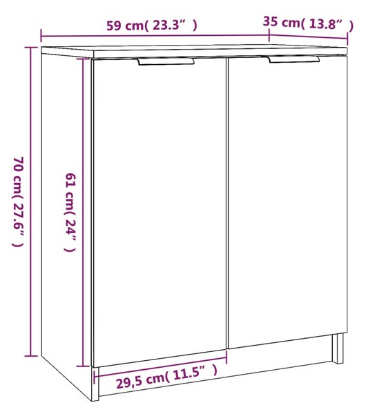 VidaXL Παπουτσοθήκη Καπνιστή Δρυς 59x35x70 εκ. από Επεξεργασμένο Ξύλο