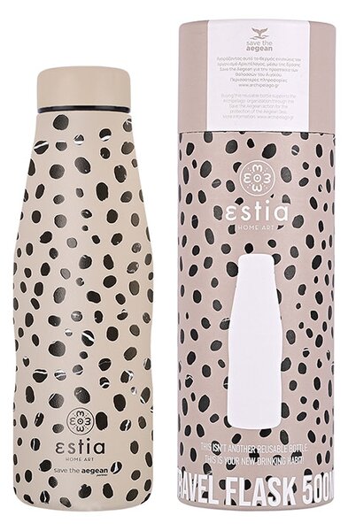 Μπουκάλι Θερμός 500ml Estia Save The Aegean Leopard Taupe 01-16630