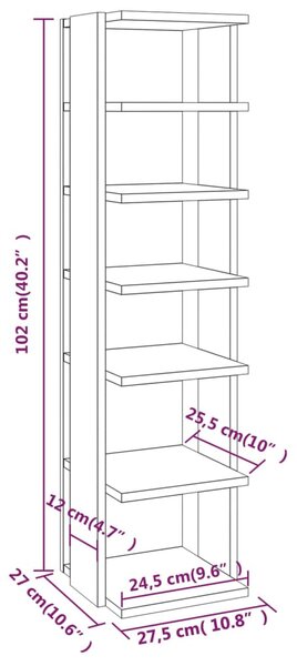 VidaXL Παπουτσοθήκη Καφέ Δρυς 27,5x27x102 εκ. από Επεξεργασμένο Ξύλο