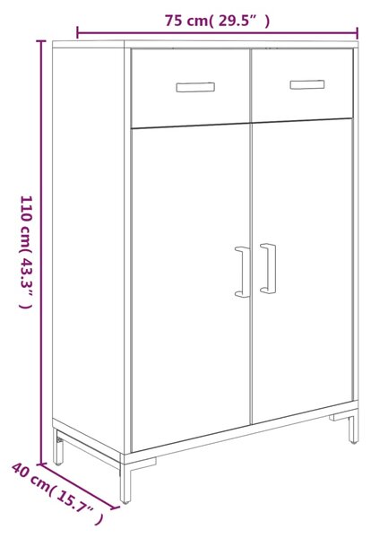 VidaXL Παπουτσοθήκη 75 x 40 x 110 εκ. από Μασίφ Ξύλο Πεύκου