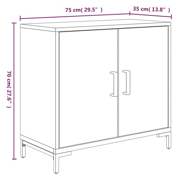 VidaXL Ντουλάπι Καφέ 75 x 35 x 70 εκ. από Μασίφ Ξύλο Πεύκου