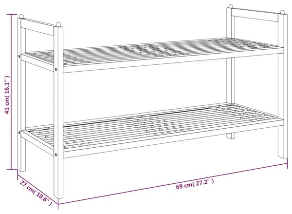 VidaXL Παπουτσοθήκη 69 x 27 x 41 εκ. από Μασίφ Ξύλο Καρυδιάς