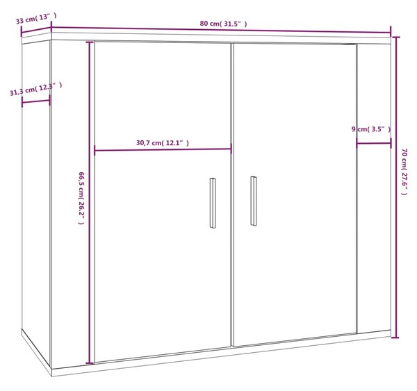 VidaXL Ντουλάπι Καπνιστή Δρυς 80x33x70 εκ. από Επεξεργασμένο Ξύλο