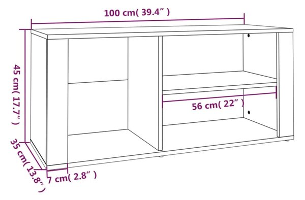 VidaXL Παπουτσοθήκη Μαύρο 100x35x45 εκ. από Επεξεργασμένο Ξύλο