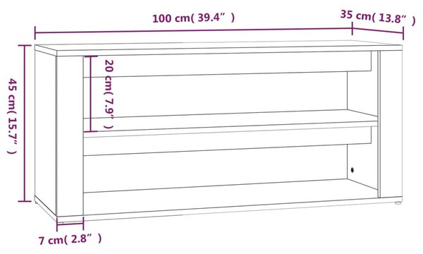 VidaXL Παπουτσοθήκη Sonoma Δρυς 100 x 35 x 45 εκ. Επεξεργασμένο Ξύλο