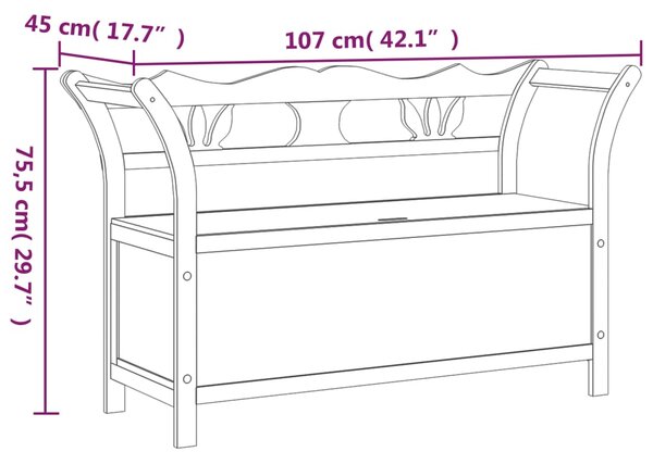 VidaXL Πάγκος 107 x 45 x 75,5 εκ. από Μασίφ Ξύλο Ελάτης