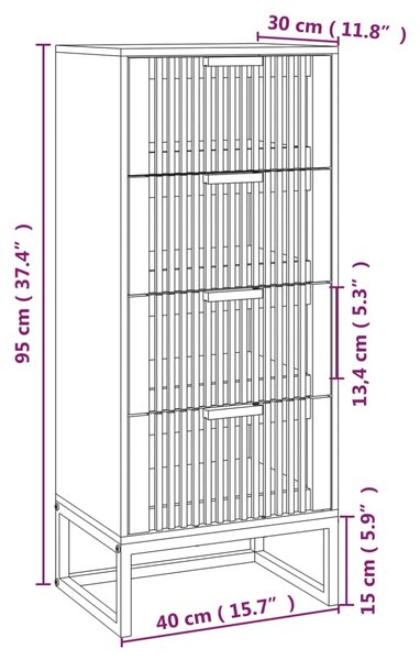 VidaXL Συρταριέρα 40 x 30 x 95 εκ. από Επεξεργασμένο Ξύλο