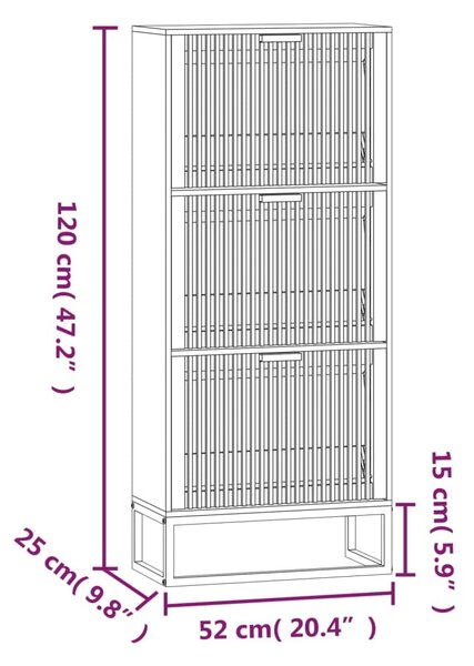 VidaXL Παπουτσοθήκη 52 x 25 x 120 εκ. από Επεξεργασμένο Ξύλο