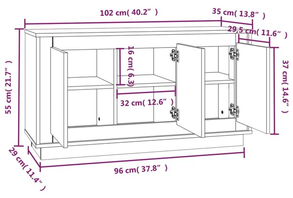 VidaXL Ντουλάπι Sonoma Oak102x35x55 εκ. από Επεξεργασμένο Ξύλο