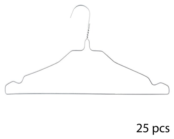Κρεμάστρες Ρούχων (Σετ 25τμχ) F-V Laundry Hanger 119401 Silver
