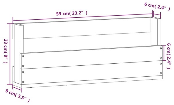 VidaXL Παπουτσοθήκες Επιτοίχιες 2 τεμ. 59x9x23 εκ. Μασίφ Ξύλο Πεύκου