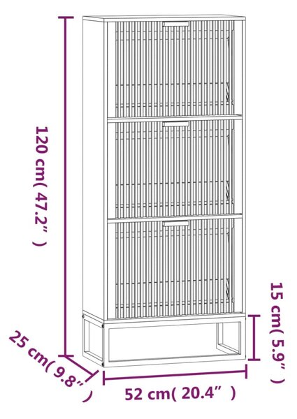 VidaXL Παπουτσοθήκη Λευκή 52 x 25 x 120 εκ. από Επεξεργασμένο Ξύλο