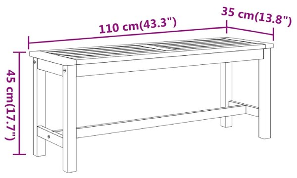 VidaXL Παγκάκι Κήπου 110x35x45 εκ. από Μασίφ Ξύλο Ακακίας