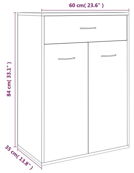 VidaXL Παπουτσοθήκη Καπνιστή Δρυς 60x35x84 εκ. από Επεξεργασμένο Ξύλο