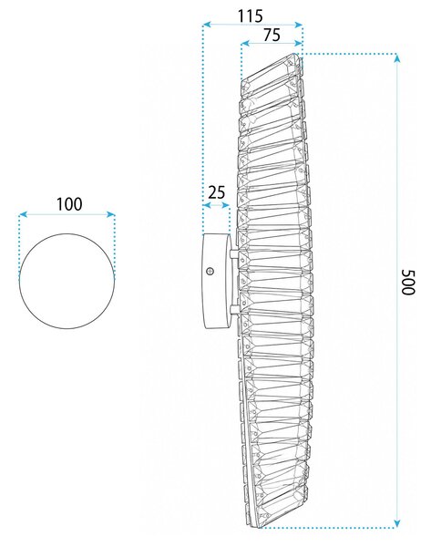 ΕΠΙΤΟΙΧΟ ΦΩΤΙΣΤΙΚΟ LED APP1951-W 50 cm GOLD