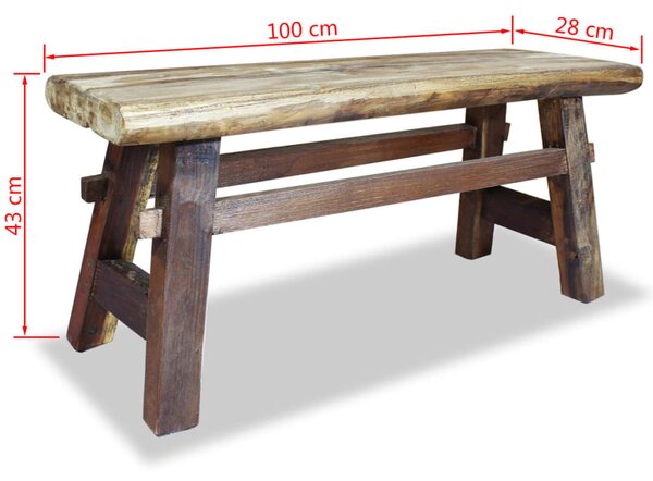 VidaXL Παγκάκι 100x28x43 εκ. από Μείγμα Ανακυκλωμένων Ξύλων