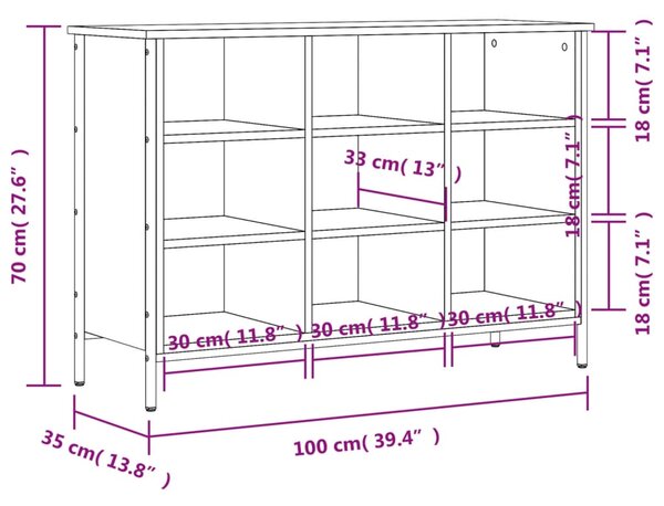 VidaXL Παπουτσοθήκη Sonoma Δρυς 100 x 35 x 70 εκ. από Επεξεργ. Ξύλο