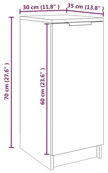 VidaXL Παπουτσοθήκη Καφέ Δρυς 30x35x70 εκ. από Επεξεργασμένο Ξύλο