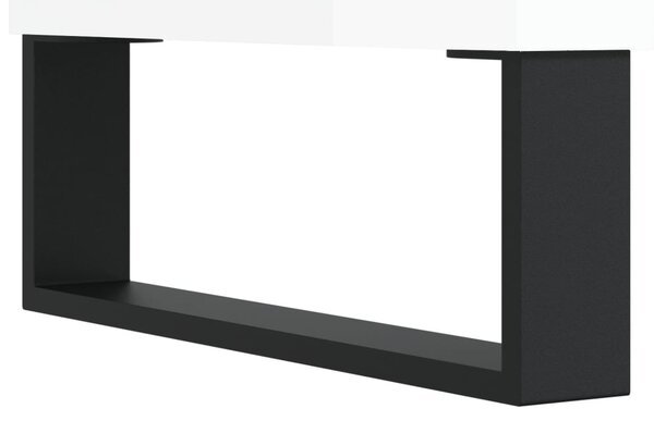 VidaXL Δισκοθήκη Γυαλιστερή Λευκή 121x38x48 εκ. από Επεξεργασμένο Ξύλο