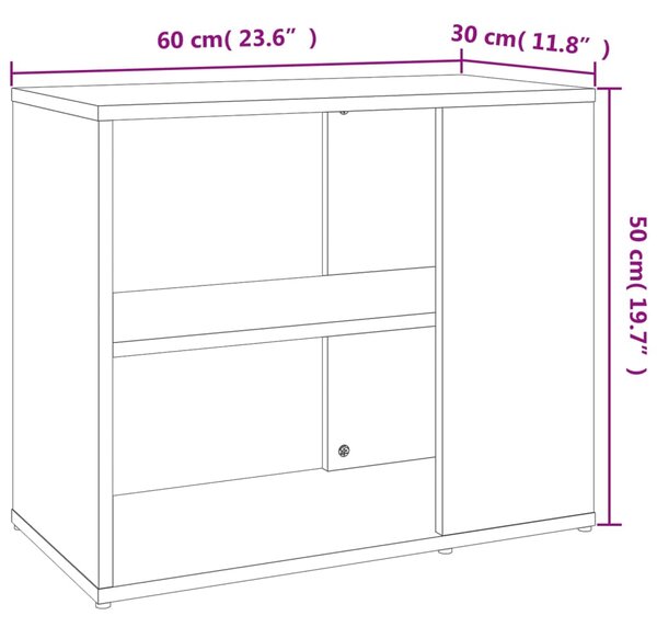 VidaXL Βοηθητικό Ντουλάπι Sonoma Δρυς 60 x 30 x 50 εκ. από Επεξ. Ξύλο