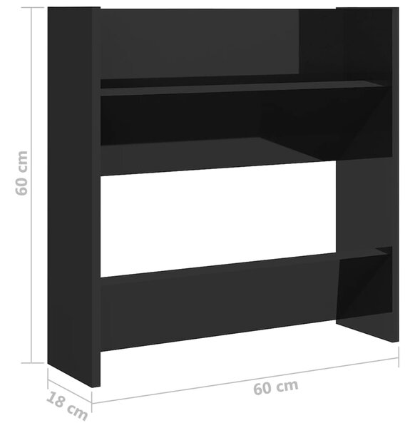 VidaXL Παπουτσοθήκες 4 τεμ. Γυαλ. Μαύρο 60 x 18 x 60 εκ. Επεξ. Ξύλο