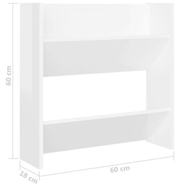 VidaXL Παπουτσοθήκες 4 τεμ. Γυαλ. Λευκό 60 x 18 x 60 εκ. Επεξ. Ξύλο